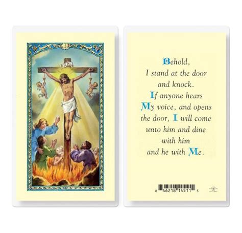 Behold I Stand at The Door and Knock Laminated Holy Cards, 25-Count Value Pack # 18311