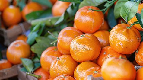 A Lot Of Tangerines On The Market A Background Of Fresh Orange Harvest