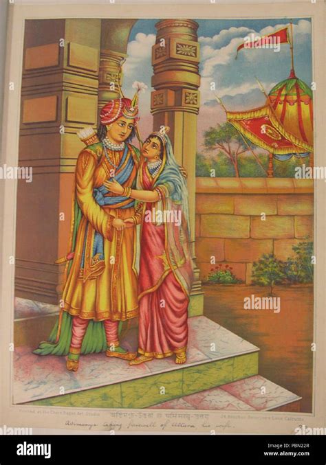 Abhimanyu bids farewell to his wife Uttara Stock Photo - Alamy