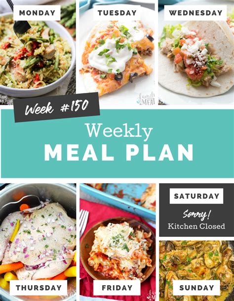 Easy Weekly Meal Plan Week 150 Artofit