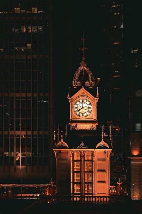 Tower Clock Night Backlight Darkness Hd Phone Wallpaper Peakpx