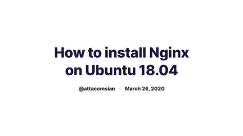 How To Install Nginx On Ubuntu