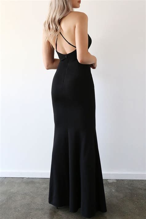 Sexy Black Maxi Dress Slit Maxi Dress Mermaid Maxi Gown Lulus