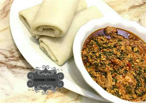 Homemade Rolled pounded yam wt egusi soup | Recipes Inspiration