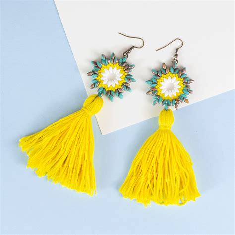 Seed Bead Flower Tassel Earrings Earrings Michaels