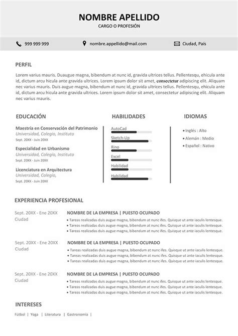 Resume Template En Espanol Web Te Ayudarán A Conseguir Tu Trabajo Soñado