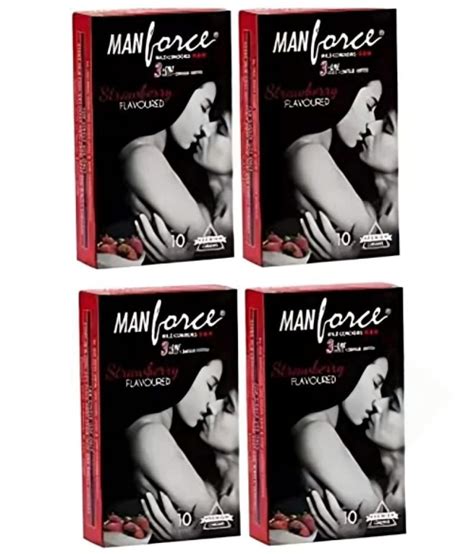 Manforce Extra Dotted STRAWBERRY Flavoured Condom Set Of 4 40 Pcs