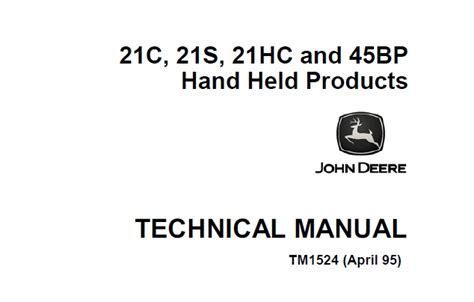 John Deere 21c 21s 21hc 45bp Hand Held Products Technical Manual Tm1524