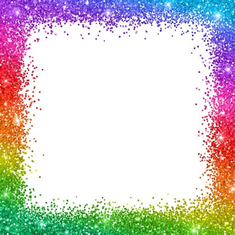 Premium Vector Multicolor Glitter Border Frame On White Background