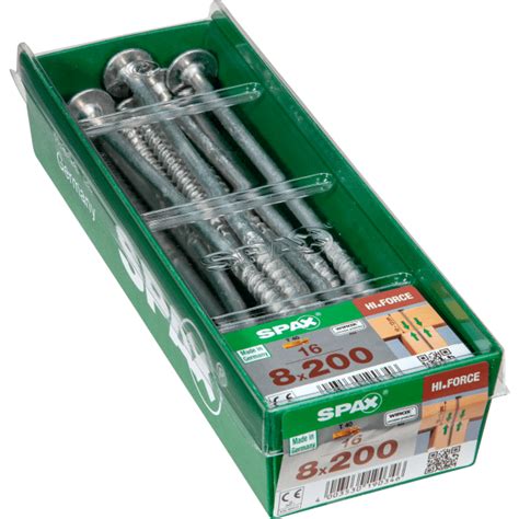 Spax Wirox Washer Head Screws 8x200mm Pk16