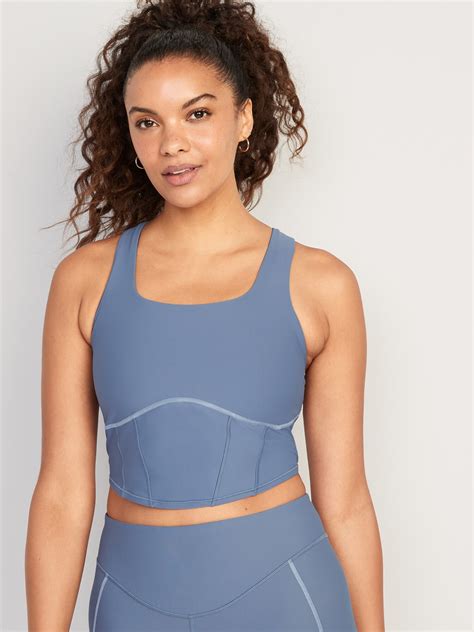 Light Support PowerSoft Longline Sports Bra For Women Old Navy