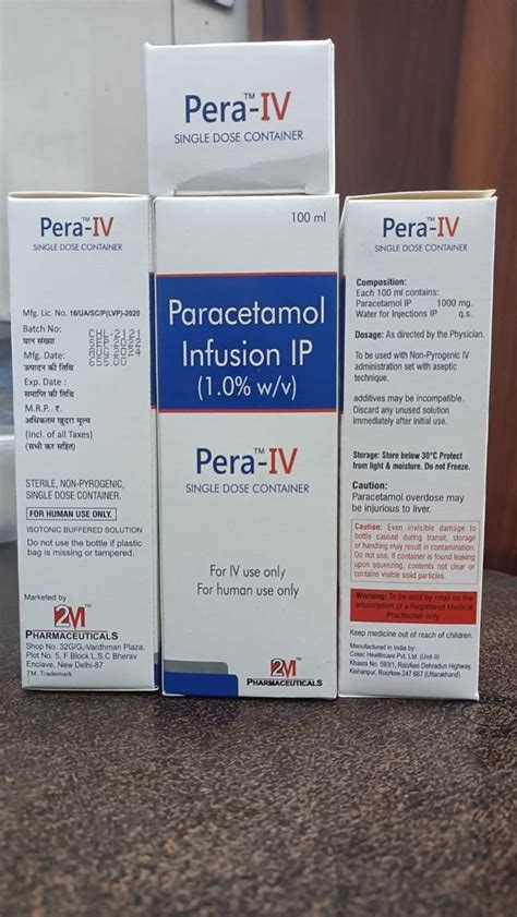 Paracetamol For Iv Infusion At Rs Piece Pcm Infusuon In Delhi Id