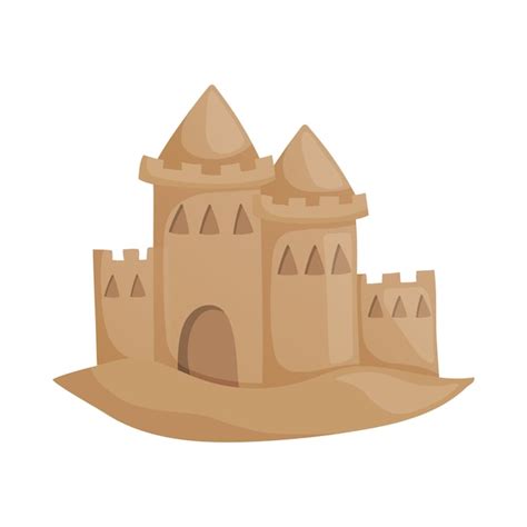 Premium Vector Sandcastle Built On The Beach Flat Vector Illustration