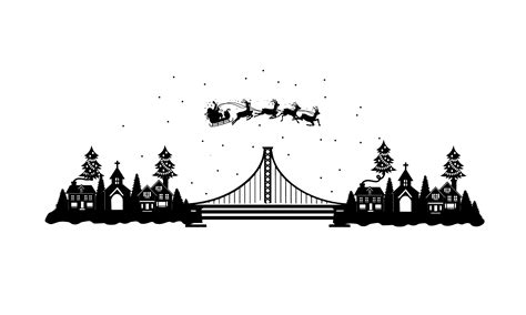 Christmas Village House Silhouette Graphic by st · Creative Fabrica