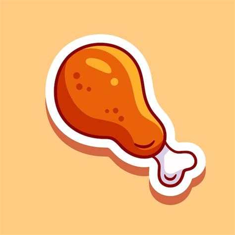 Premium Vector Fried Chicken Leg Illustration Vector Fried Chicken Sticker