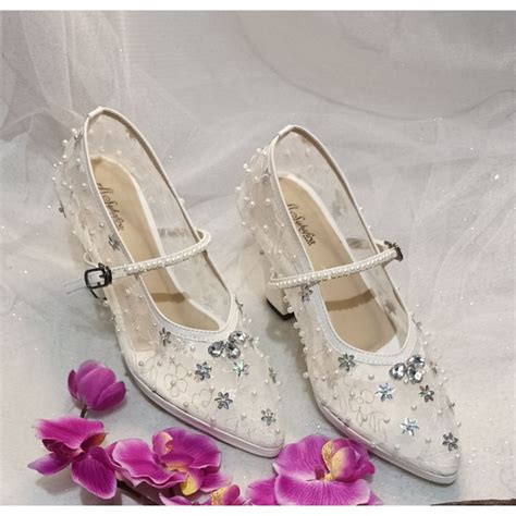 Jual Syhafira Sepatu Wedding Sepatu Nikah Casandra Heels 9 Cm Putih