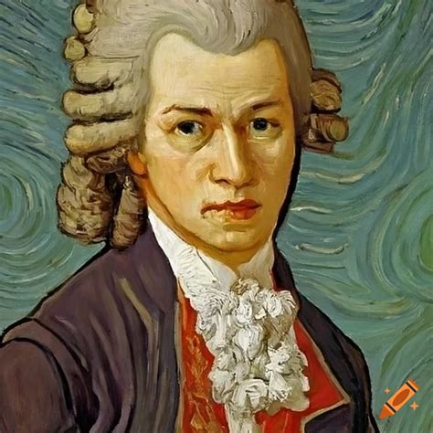 Portrait Of Mozart Painted By Van Gogh On Craiyon