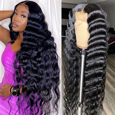 13x4 Loose Deep Wave Curly Lace Front Wigs Human Hair Pre