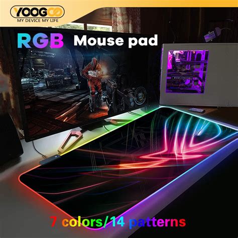 Rog RGB Gaming Mouse Pad Colorful LED Large Mousemat - USB Mousepad ...