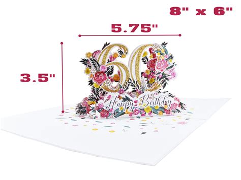 Happy 60th Birthday Pop Up Card Etsy Canada