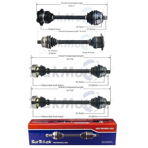 Surtrack Cv Axle Shaft Kit Front And Rear Ebay