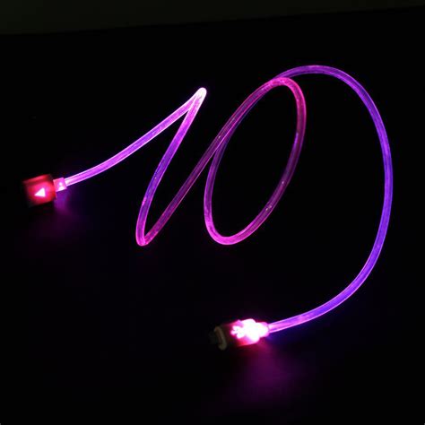 2 Pack LED Light Micro USB Cable -3.3 ft, 7 changing color | AGPTEK