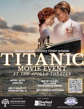 Titanic Movie Night with the Bureau County History Center - Princeton Tourism