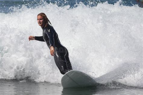 Manhattan Beach Surfing editorial stock photo. Image of splash - 26922503