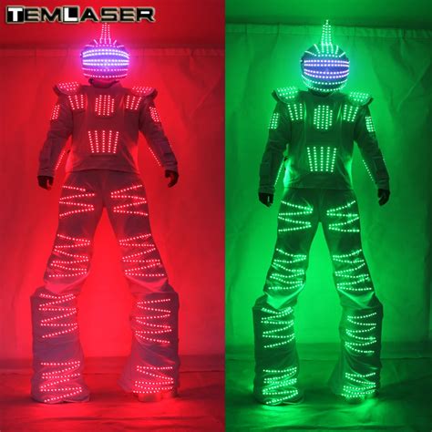 Aliexpress Buy Colorful RGB LED Luminous Costume With Helmet LED