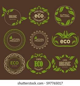 Organic Eco Bio Product Linear Emblem Stock Vector Royalty Free