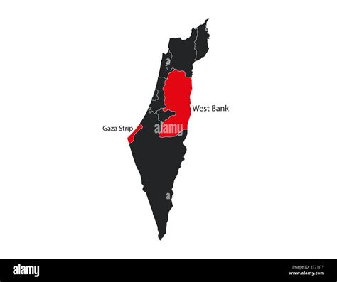 Israel, gaza, west bank map, vector illustration Stock Vector Image ...