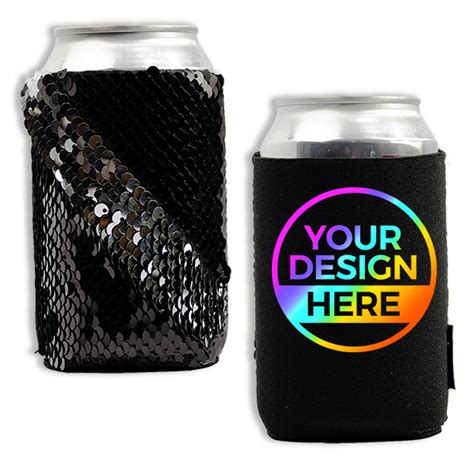 1 Sided Full Color Koozie Sequin Can Cooler MyKoozie