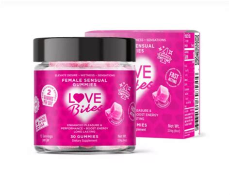 Love Bites Female Sensual Sex Gummies Supplements Edibles 30ct Jar