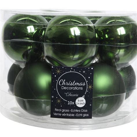 Decoris Kerstballen Set X Stuks Donkergroen Glas Cm