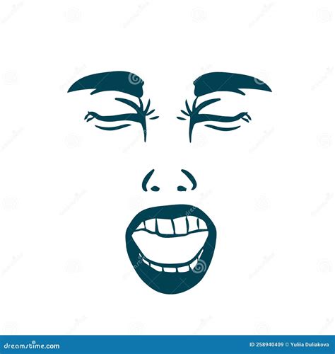 Vector Illustration Woman S Face Crying Woman Crying Stock Vector