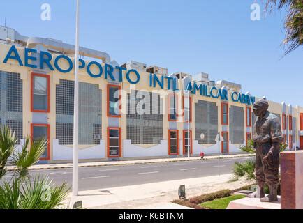 Cape verde Sal Airport statue of Amílcar Cabral outside the departures ...