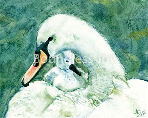 Printable Swan Watercolor Art Print Digital Download Swan Watercolor ...