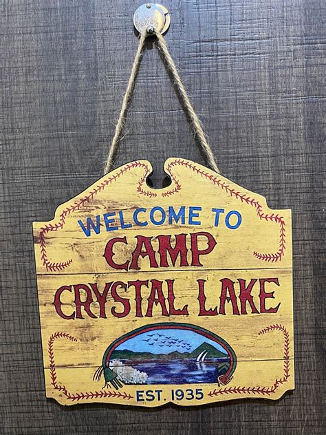 Welcome To Camp Crystal Lake Wooden Hanging Home Décor Plaques Etsy