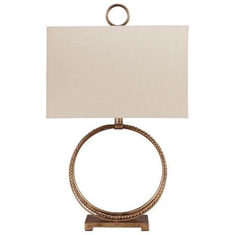 Signature Design By Ashley Lamps Contemporary Mahala Antique Gold Metal Table Lamp Prime