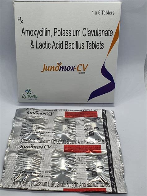 Junomox Cv Amoxicillin Mg Potassium Clavulanante Mg And Lactic