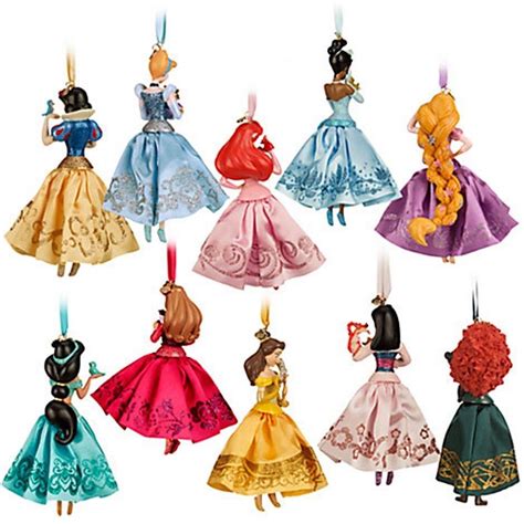 Disney Princess Sketchbook Ornament Set Of 12 Cinderella Belle Ariel