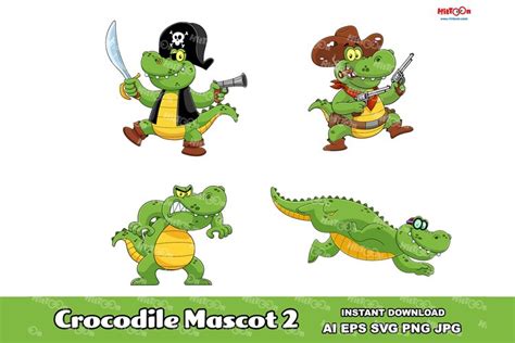 Alligator Or Crocodile Cartoon Character 2