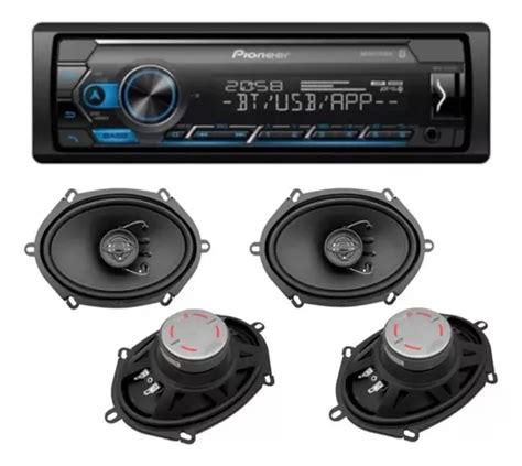 Paquete Pioneer Mvh S322bt Bt Usb 4 Volts 4 Bocinas 5x7