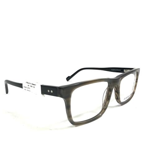 Alberto Romani Ar8001 Gry Eyeglasses Frames Black Grey Square 54 17 135 Ebay