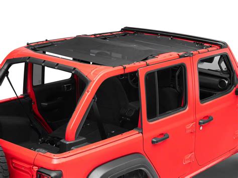 RedRock Jeep Wrangler Full Length Mesh Sun Shade Black J156720 JL 18