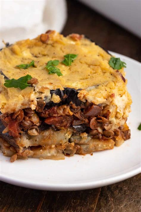 Vegan Moussaka with Lentils - My Greek Dish