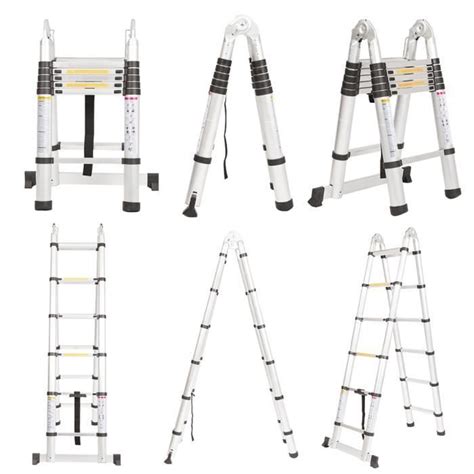 Échelle télescopique à cadre en A polyvalente en aluminium robuste et