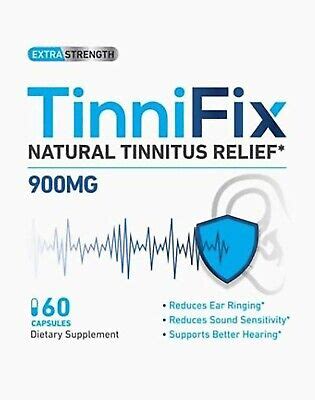 TinniFix Natural Tinnitus Relief Formula Ear Ringing Support New 60