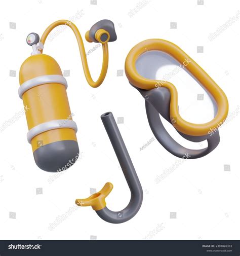 Collection Professional Swimmers Aqualung Tube Breathing Stock Vector