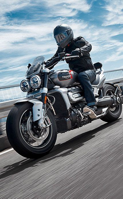 Rider On Triumph Rocket 3 GT In Silver Ice And Storm Grey In Action